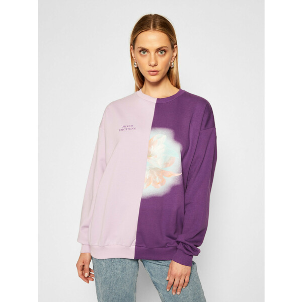 Local Heroes Bluza Flower Mixed Sweatshirt AW2021S0018 Fioletowy Regular Fit