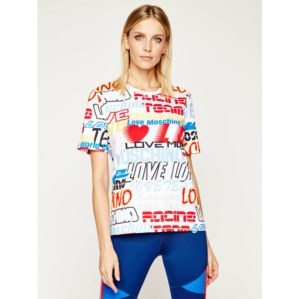 LOVE MOSCHINO T-Shirt W4F1500M 4159 Kolorowy Regular Fit