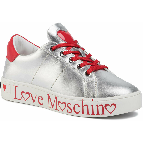 LOVE MOSCHINO Sneakersy JA15033G1AIB190A Srebrny