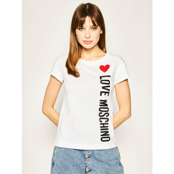 LOVE MOSCHINO T-Shirt W4F301QE 1698 Biały Regular Fit