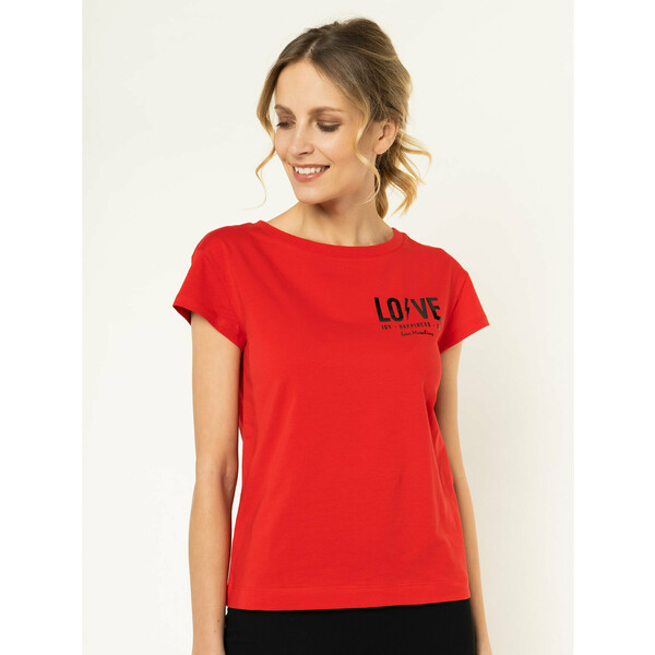 LOVE MOSCHINO T-Shirt W4F301RE 1698 Czerwony Regular Fit