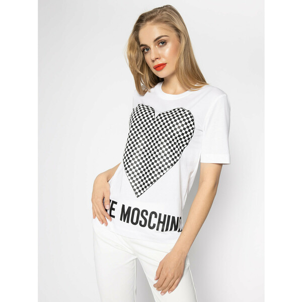 LOVE MOSCHINO T-Shirt W4F152CM 3876 Biały Regular Fit