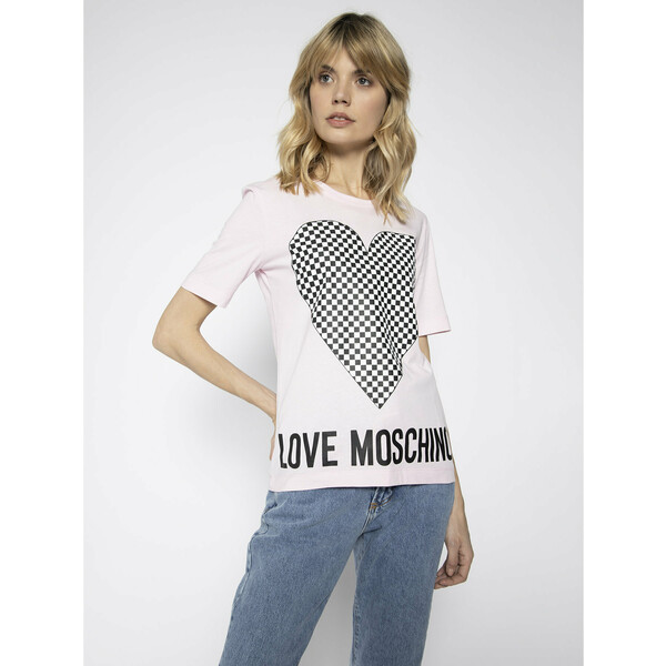 LOVE MOSCHINO T-Shirt W4F152CM 3876 Różowy Regular Fit