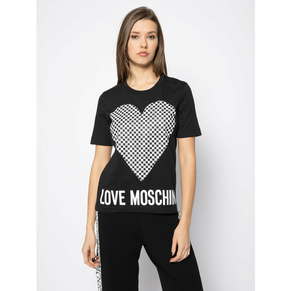 LOVE MOSCHINO T-Shirt W4F152CM 3876 Czarny Regular Fit