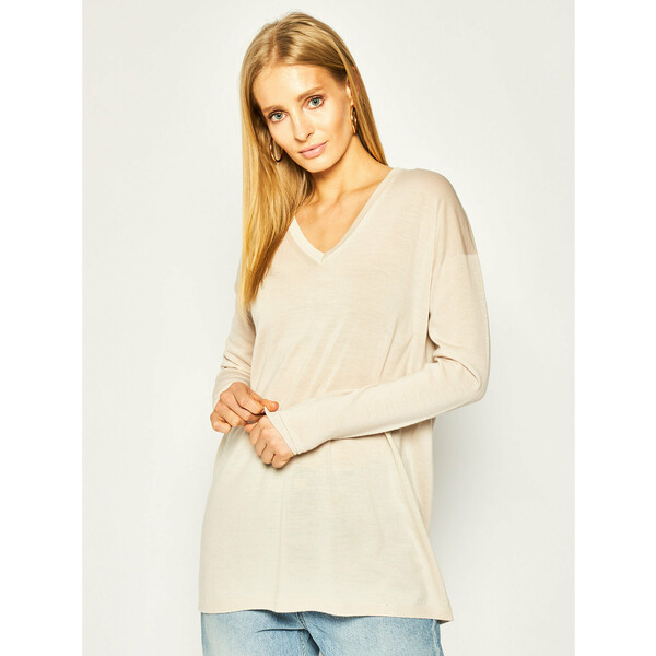 Max Mara Leisure Sweter Ombre 33610806 Beżowy Regular Fit