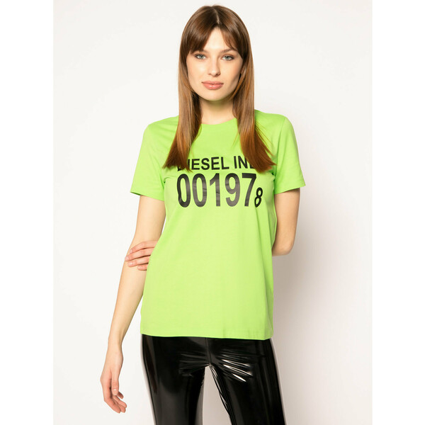 Diesel T-Shirt T-Sily 00SC3F 0CATJ Zielony Regular Fit