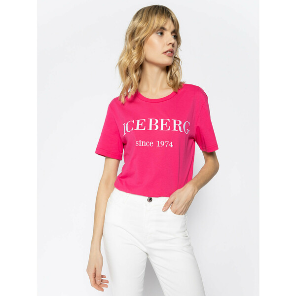 Iceberg T-Shirt 20EI1P0F09A6331 Różowy Regular Fit