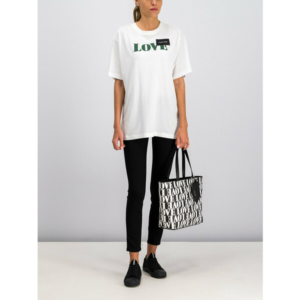 Calvin Klein T-Shirt Prt Love Logo T-Shirt Ss K20K201090 Biały Regular Fit