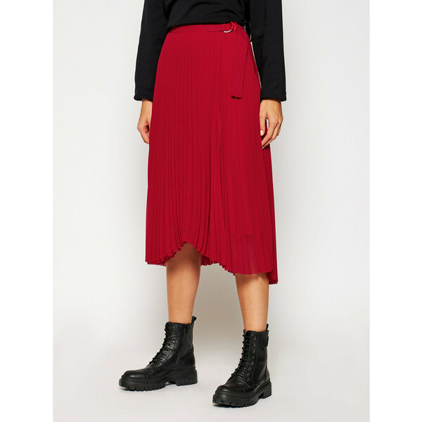 Calvin Klein Spódnica plisowana K20K202329 Czerwony Regular Fit