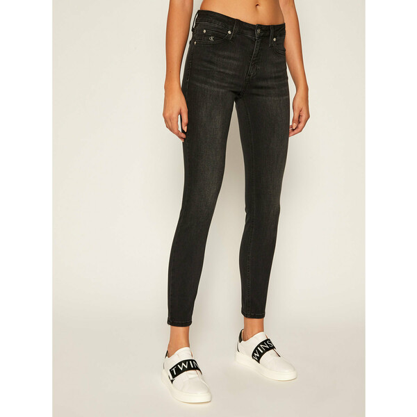 Calvin Klein Jeans Jeansy Skinny Fit Mid Rise J20J214099 Czarny Skinny Fit