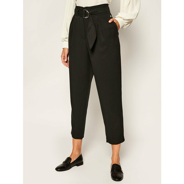 Calvin Klein Spodnie materiałowe Tencel Paper Bag K20K202127 Czarny Regular Fit