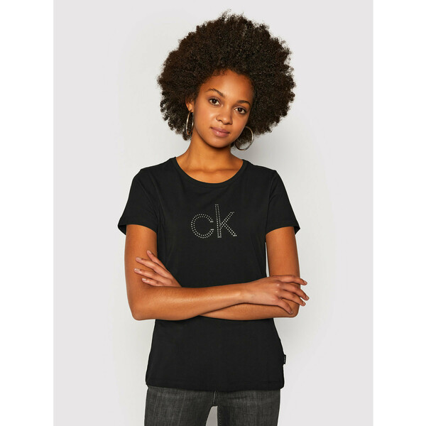 Calvin Klein T-Shirt Ck Stud Logo K20K202155 Czarny Regular Fit