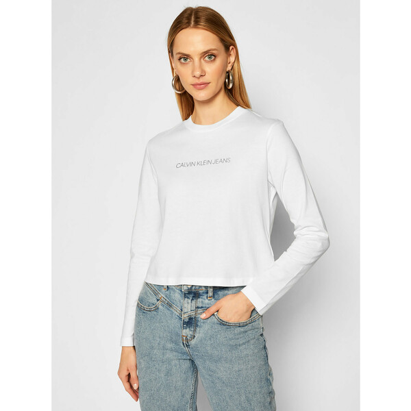 Calvin Klein Jeans Bluzka J20J214992 Biały Regular Fit
