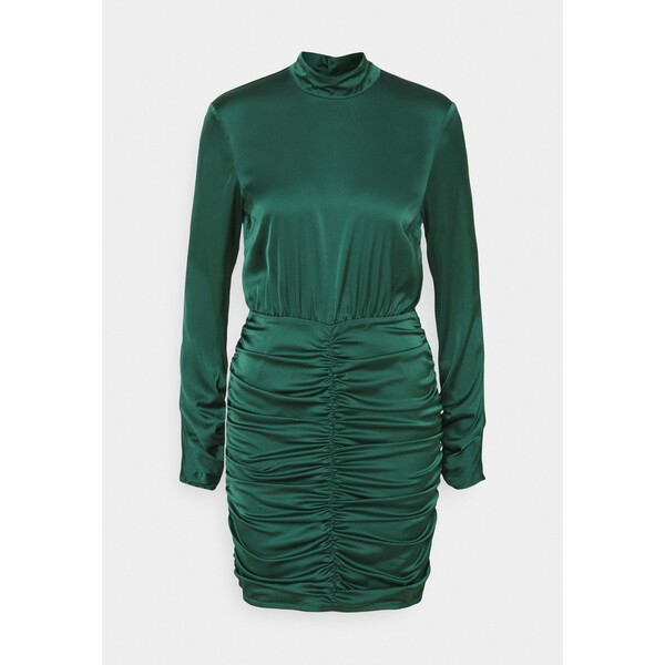 Nly by Nelly HIGH NECK RUCHE DRESS Sukienka koktajlowa dark green NEG21C0D6