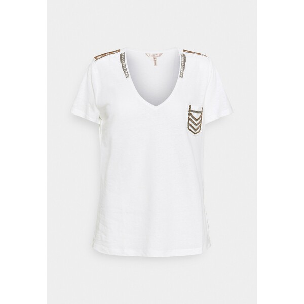 Esqualo MILITARY PATCHES T-shirt z nadrukiem off white ESM21D002