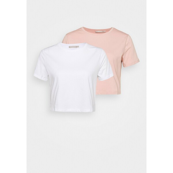Pieces Petite PCRINA CROP PETIT 2 PACK T-shirt basic white/light pink PIT21D009