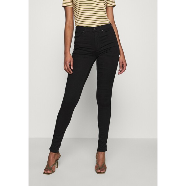 Topshop Tall LEIGH CLEAN Jeansy Skinny Fit black TOA21N028