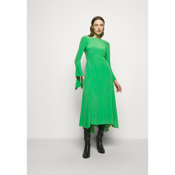 Victoria Beckham HANKERCHIEF SLEEVE MIDI Sukienka koktajlowa emerald green V0921C01I