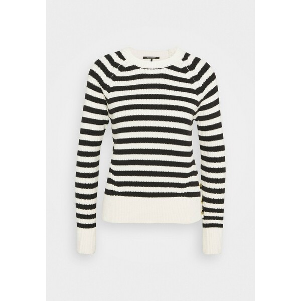 Scotch & Soda CHUNKY BLEND WITH BUTTON DETAIL AT SIDE Sweter off-white/black SC321I05N