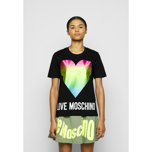 Love Moschino T-shirt z nadrukiem black LO921D061