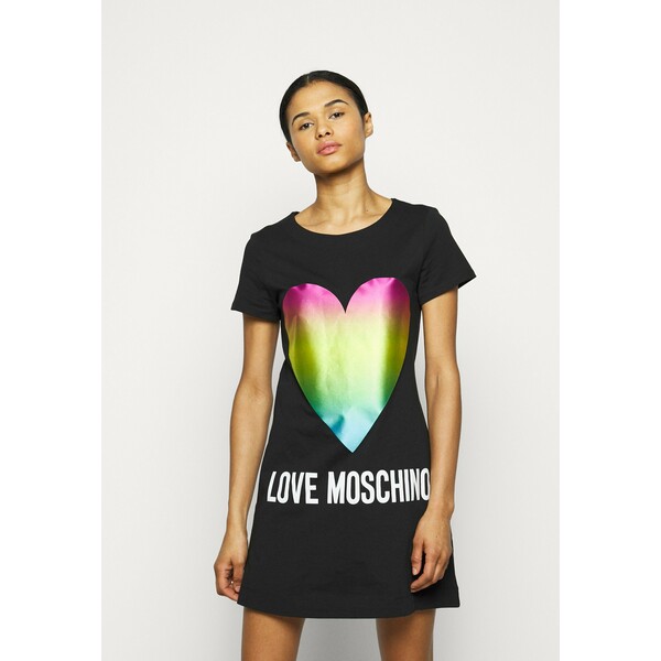Love Moschino Sukienka z dżerseju black LO921C06F