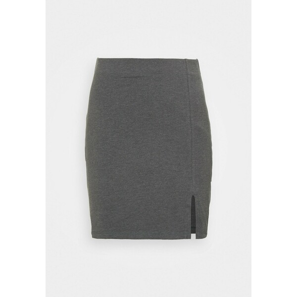 Even&Odd Basic mini skirt with slit Spódnica mini mottled dark grey EV421B095