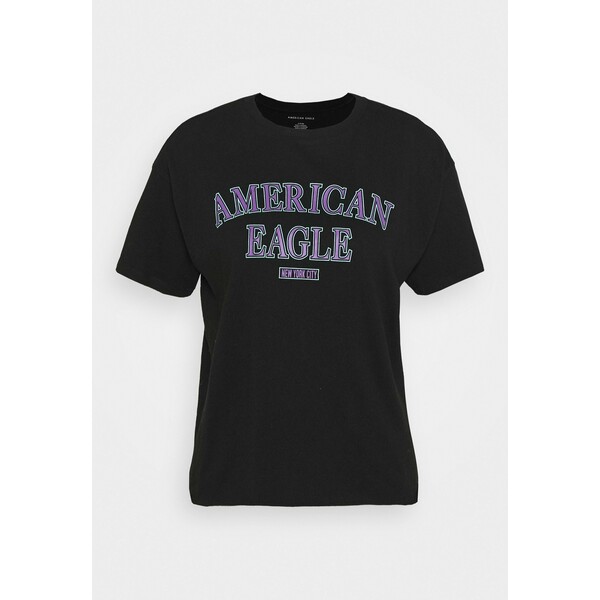 American Eagle BRANDED BRIGHTS SANTA MONICA TEE T-shirt z nadrukiem true black AM421D01I