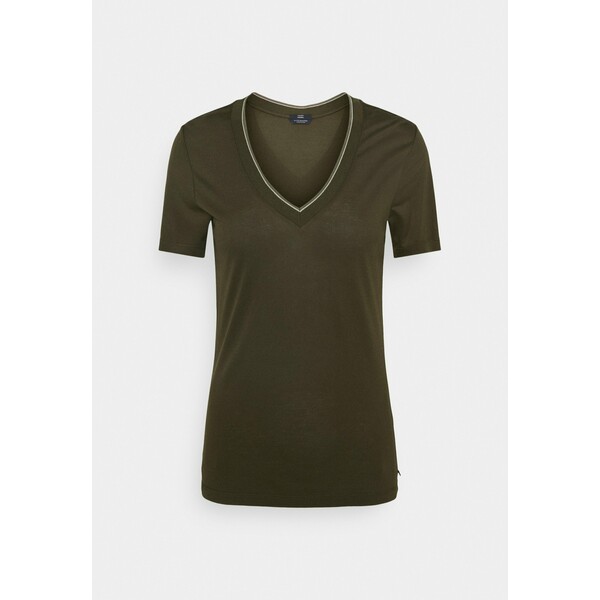 Scotch & Soda V NECK SHORT SLEEVE TEE WITH STRIPED DETAIL T-shirt basic mountain brown SC321D07W