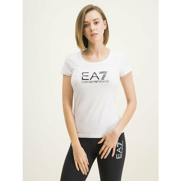 EA7 Emporio Armani T-Shirt 8NTT63 TJ12Z 0102 Biały Slim Fit