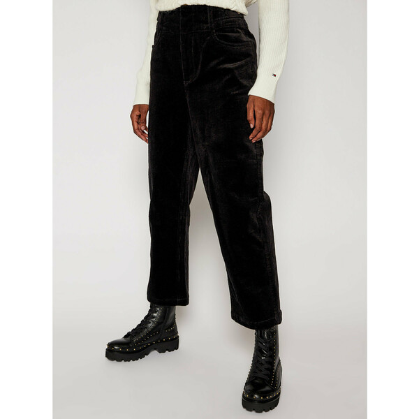 Tommy Jeans Spodnie materiałowe Corduroy DW0DW09092 Czarny Regular Fit