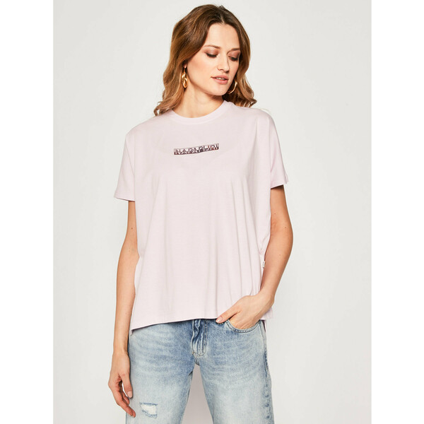 Napapijri T-Shirt Sione NP0A4E3SP Różowy Oversize