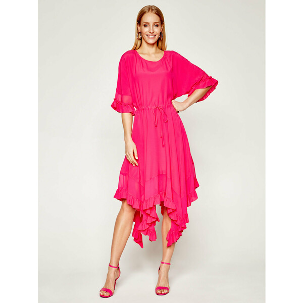 TwinSet Sukienka koktajlowa 201TT2343 Różowy Regular Fit