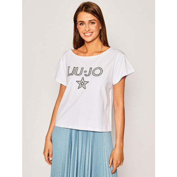 Liu Jo Beachwear T-Shirt VA0071 J5506 Biały Regular Fit