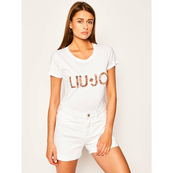 Liu Jo Beachwear T-Shirt VA0172 J5003 Biały Slim Fit