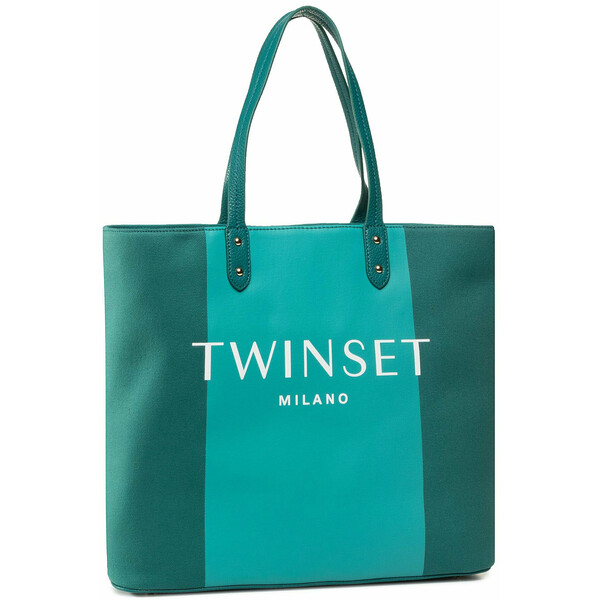 TwinSet Torebka Shopping 201TO8220 Zielony