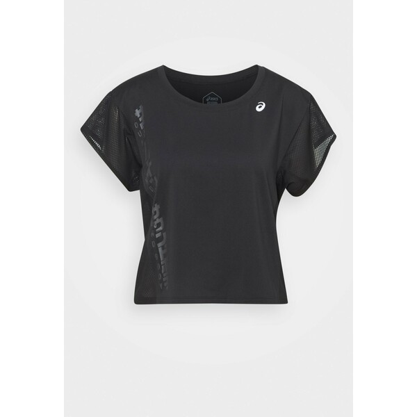 ASICS RUN T-shirt z nadrukiem performance black/graphite grey AS141D096