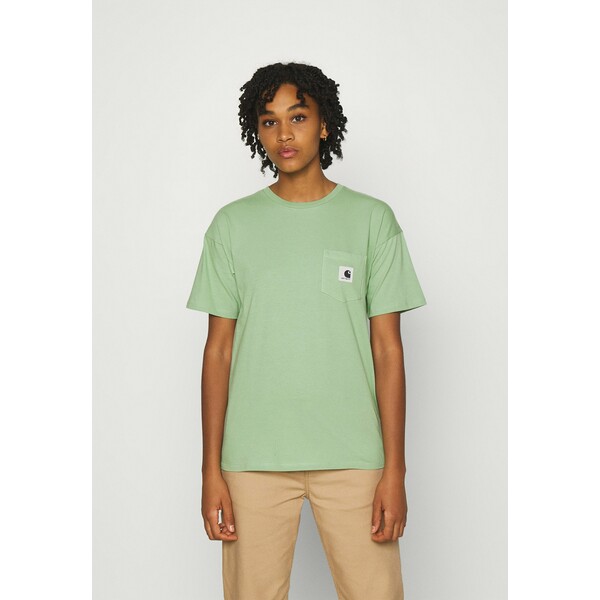 Carhartt WIP POCKET T-shirt z nadrukiem mineral green C1421D031