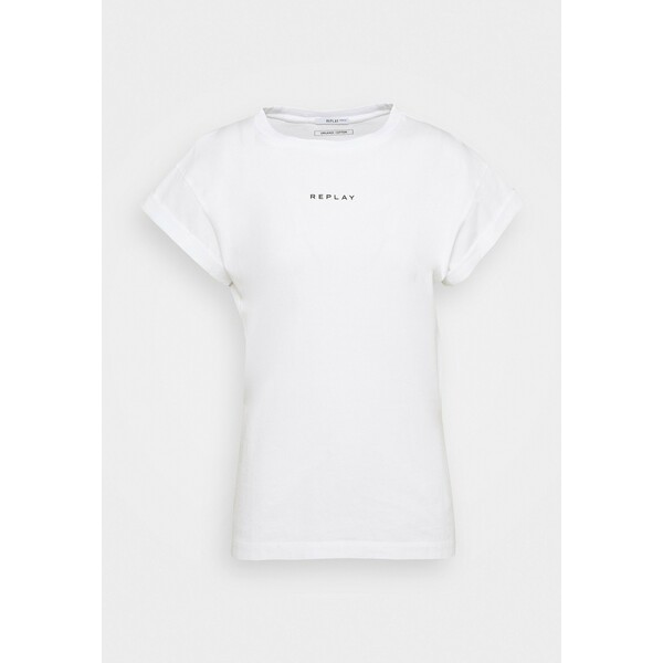 Replay T-shirt z nadrukiem white RE321D08E