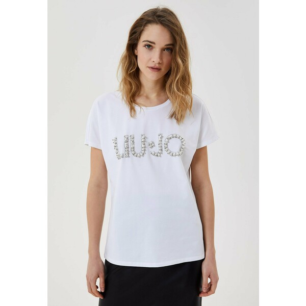 LIU JO WITH JEWEL LOGO T-shirt z nadrukiem white LI621D024