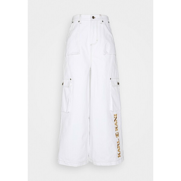 Karl Kani RETRO BAGGY PANTS Spodnie materiałowe white KK121A00X