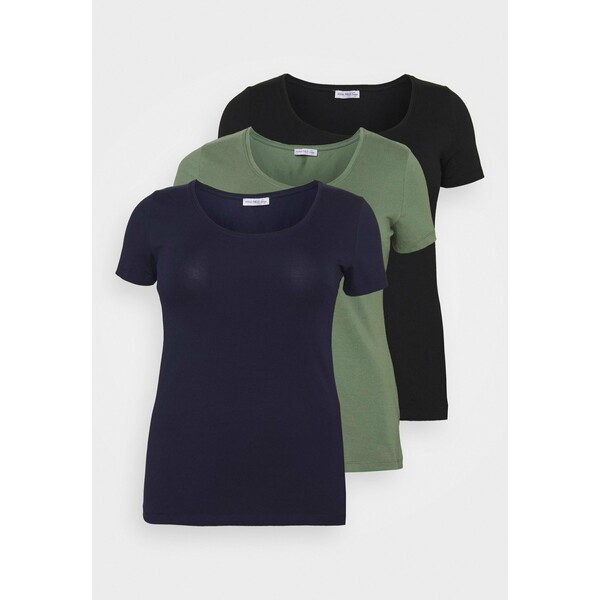 Anna Field Curvy 3er PACK T-shirt basic blue/green/black AX821D03H
