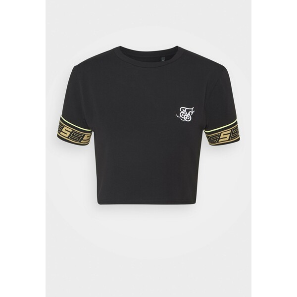 SIKSILK ROMA TAPE CROP TEE T-shirt z nadrukiem black SIF21D02D