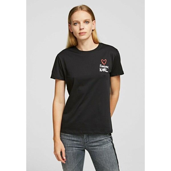 KARL LAGERFELD KARL TEE T-shirt z nadrukiem black K4821D04I