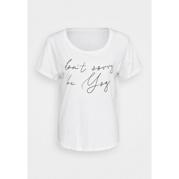 Yogasearcher MESSAGE T-shirt z nadrukiem white/black YO341D012