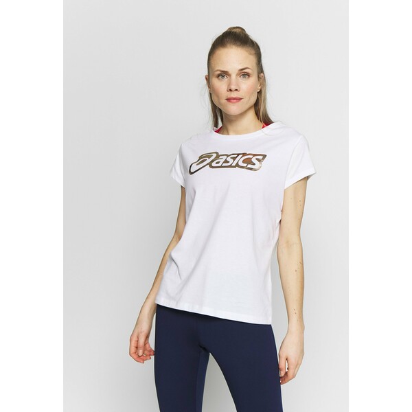 ASICS LOGO GRAPHIC TEE T-shirt z nadrukiem brilliant white AS141D083
