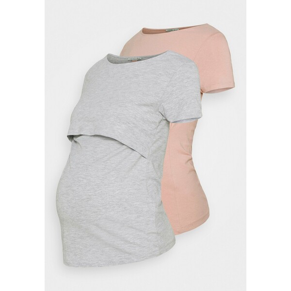 Anna Field MAMA NURSING 2er PACK Basic T-shirt T-shirt basic light grey/light pink EX429G02N