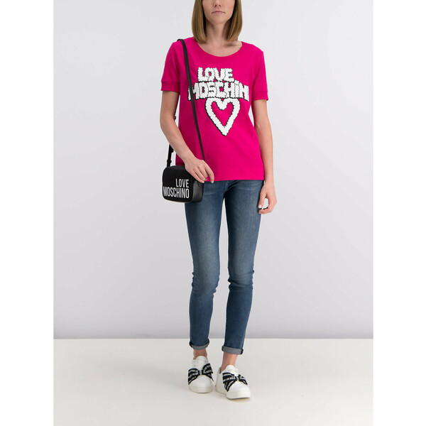 LOVE MOSCHINO T-Shirt W4G8602M 3517 Różowy Regular Fit