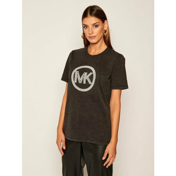 MICHAEL Michael Kors T-Shirt Embellished Logo MU05MLHELE Szary Regular Fit