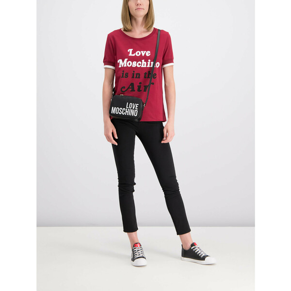 LOVE MOSCHINO T-Shirt W 4 G86 01 M 3517 Bordowy Regular Fit