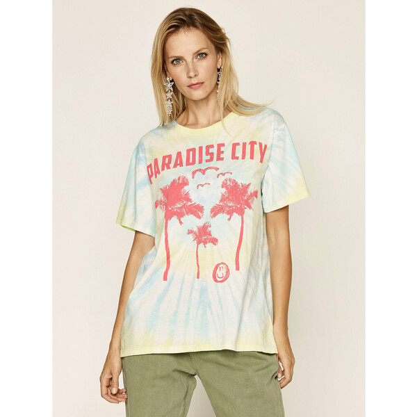 One Teaspoon T-Shirt Paradise City Tee 23541B Kolorowy Relaxed Fit